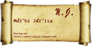 Mühl Júlia névjegykártya